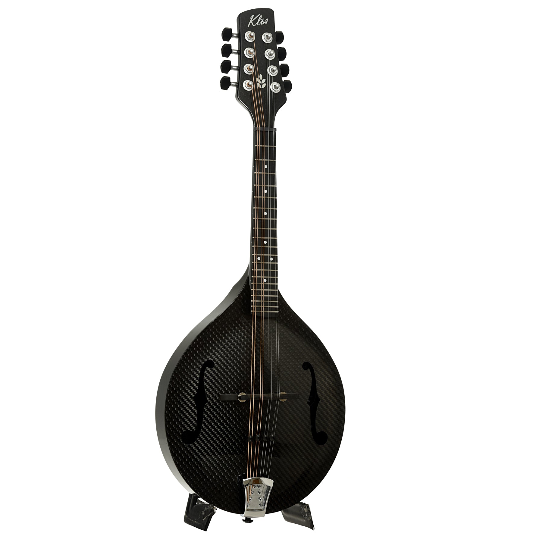 Full front and side of Klos A Mandolin
