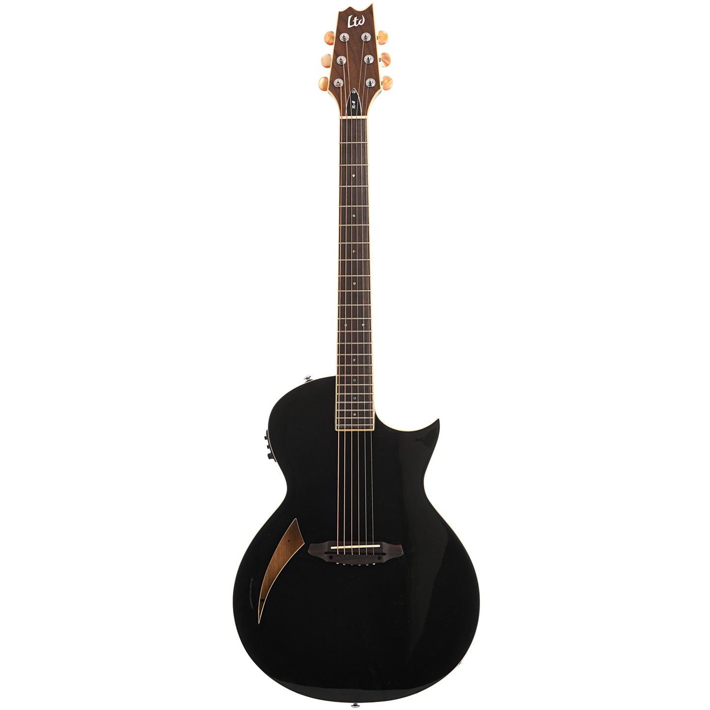 Full front of ESP LTD B-Stock TL-6 Acoustic-Electric Guitar, Black