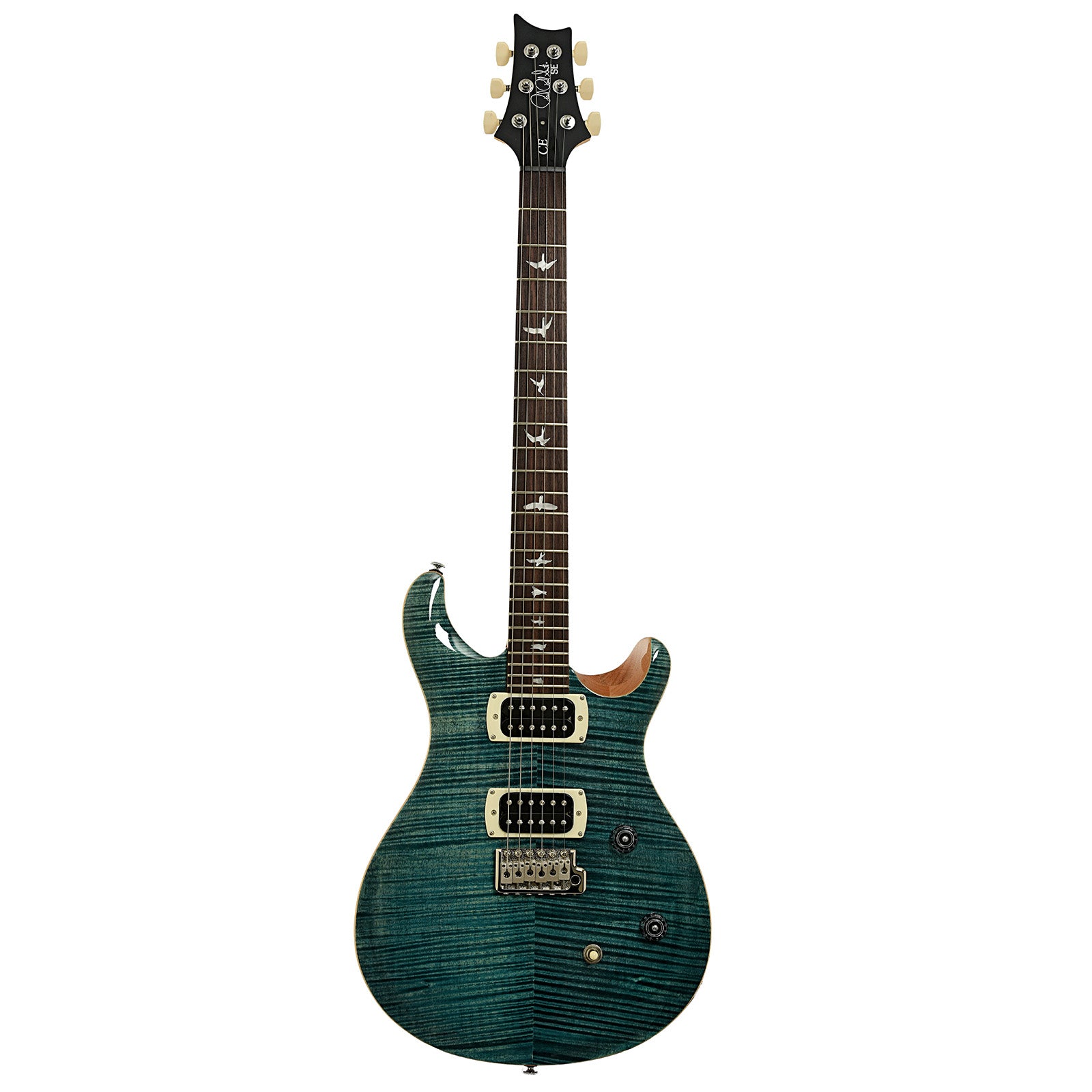 Full front of PRS SE CE24 Electric Guitar, Slate Blue