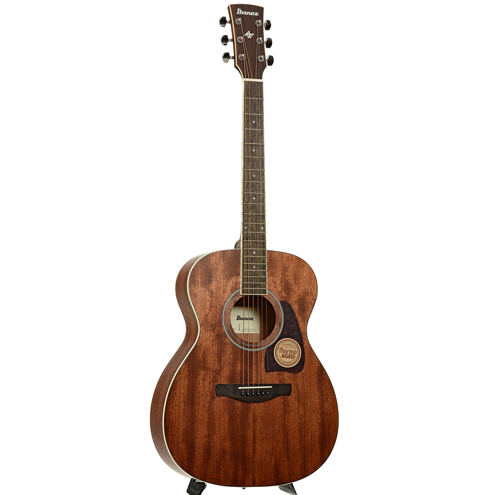 Full front and side of Ibanez AC340 Artwood Acoustic Guitar, Open Pore Natural