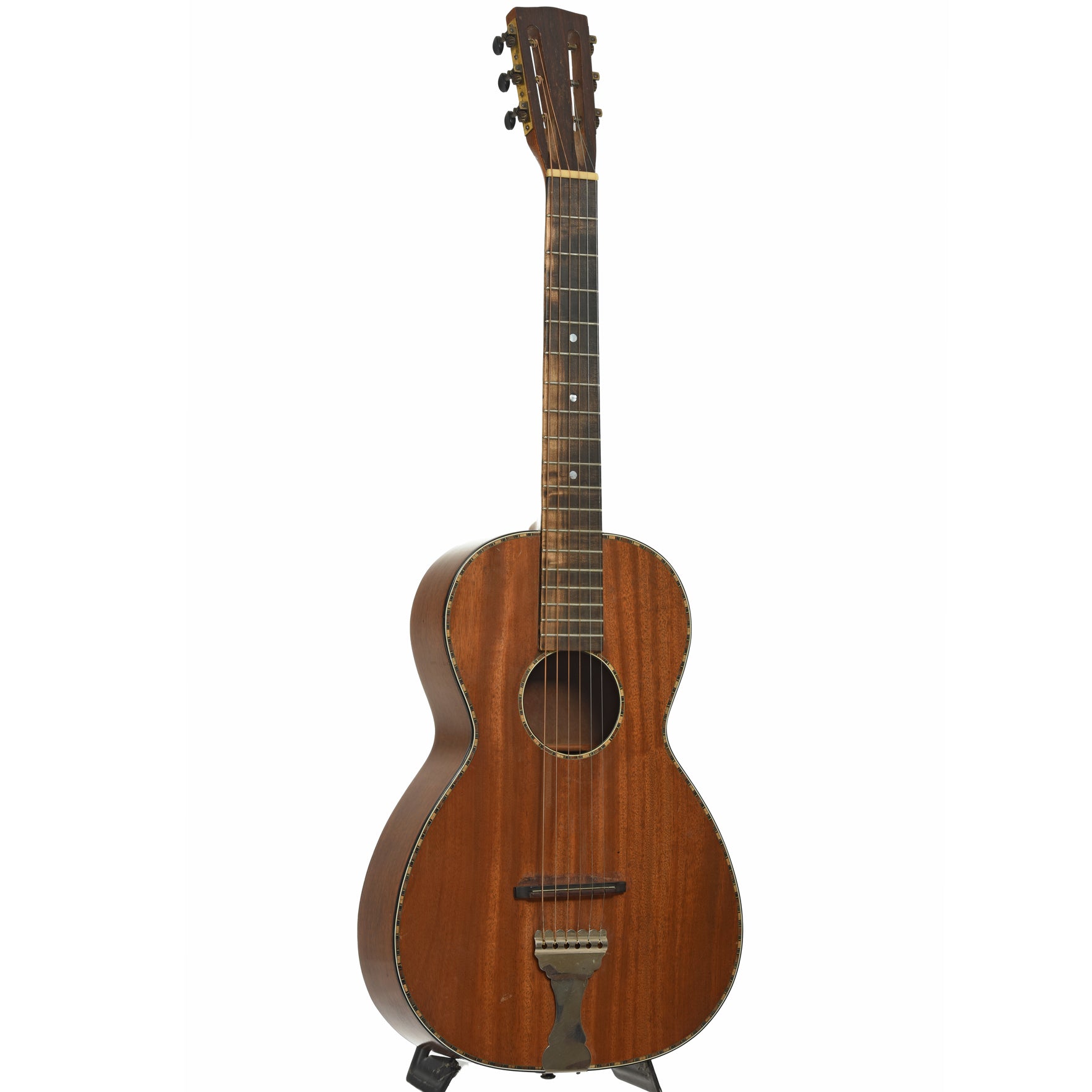 Full front and side of Regal (Un-Branded) Parlor Acoustic Guitar