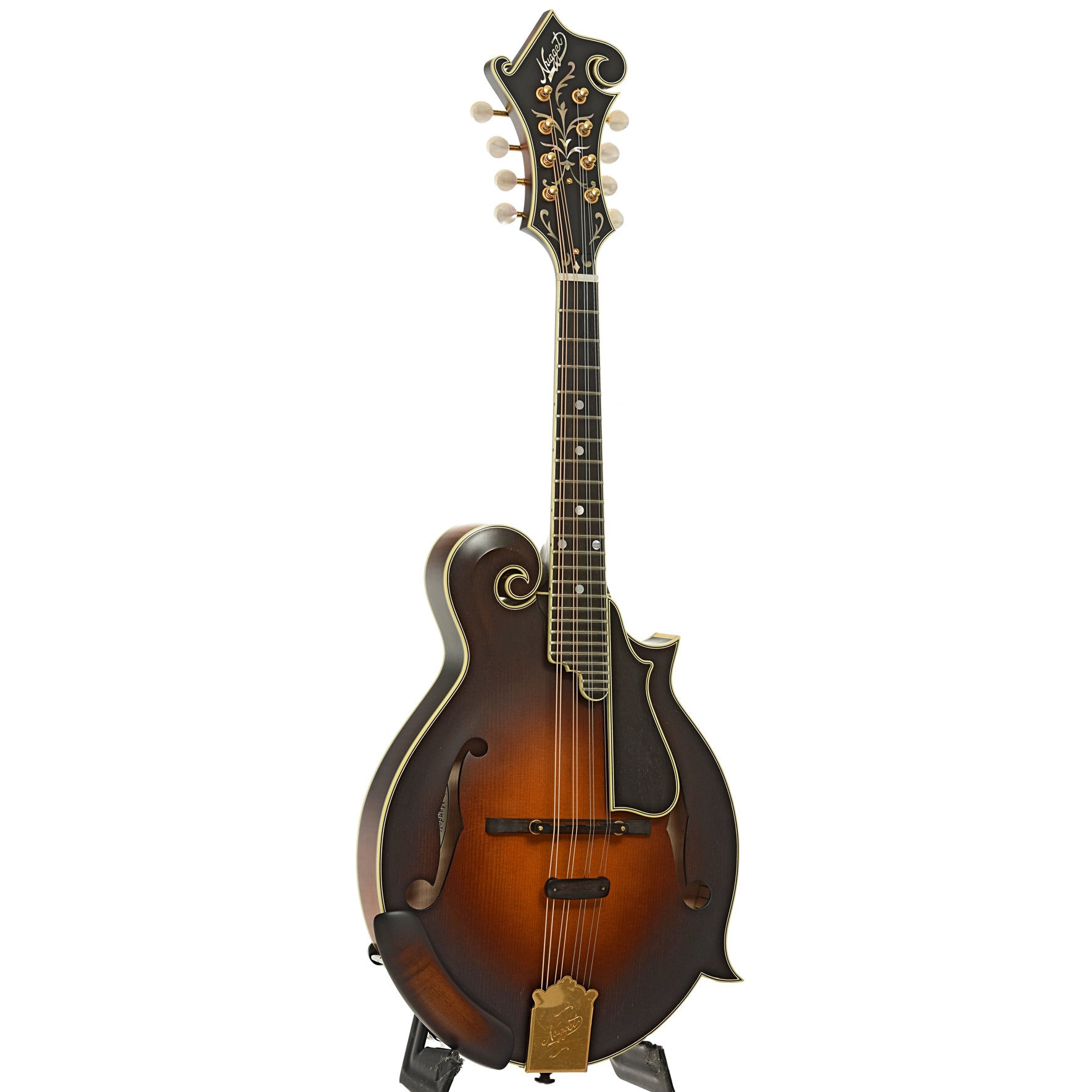 Full  front and side of Nugget F Mandolin                   