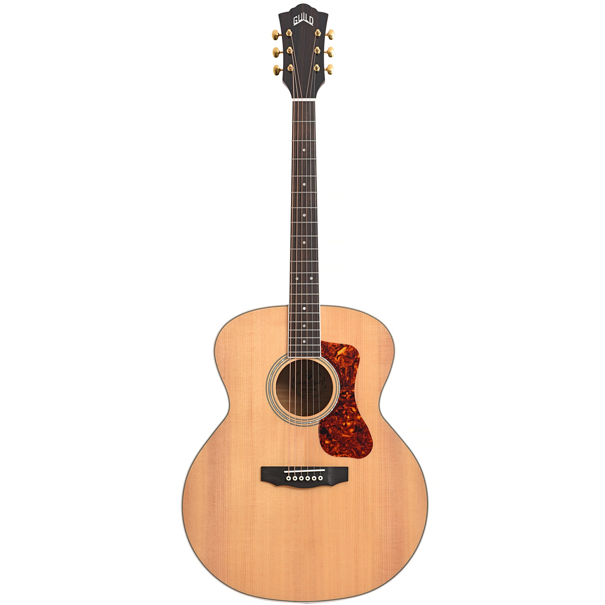 Full front of Guild F-250E Archback Deluxe Jumbo Acoustic Guitar, Blonde