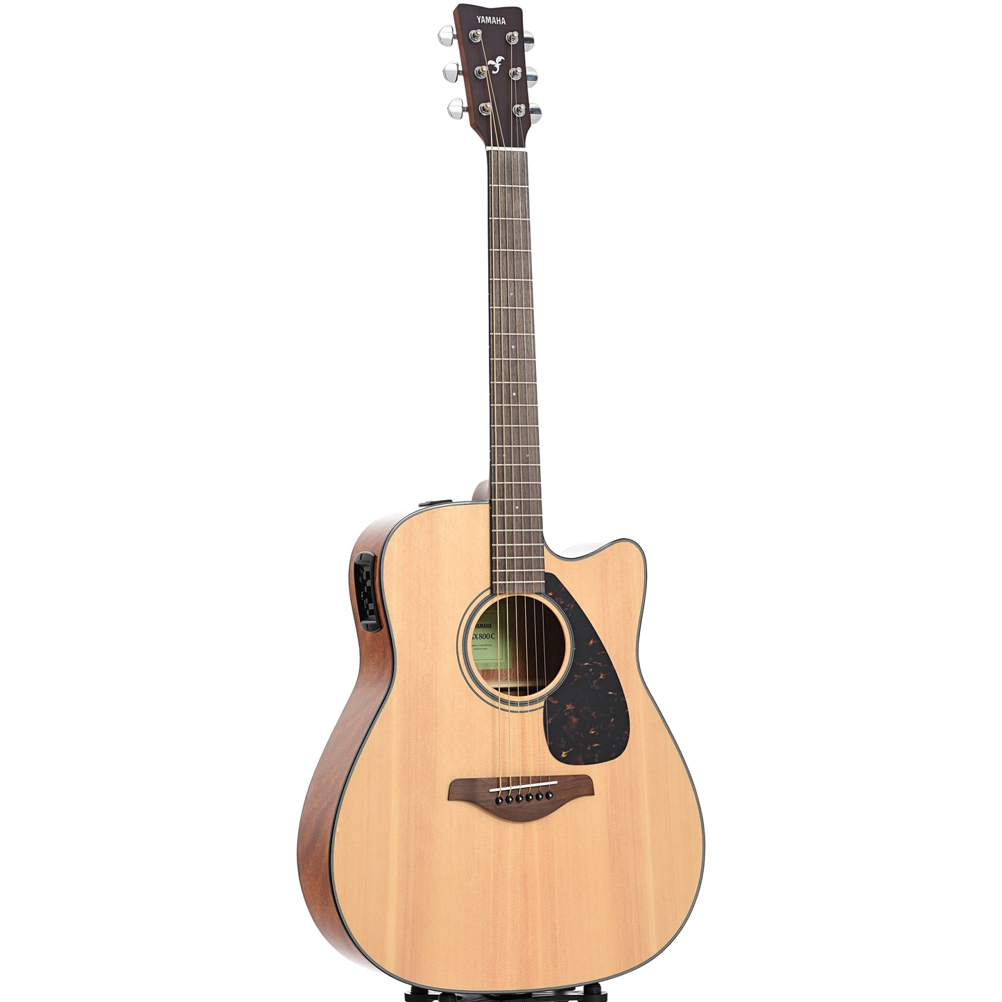 Full front and side of Yamaha FGX800C Acoustic Guitar