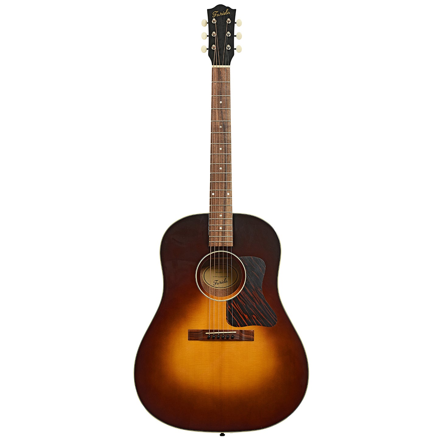 Full front of Farida Holiday Pack, Solid Top Dreadnought Acoustic Guitar
