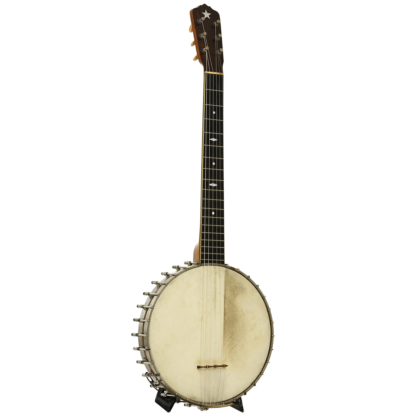 Full front and side of Vega Tubaphone Banjo-Guitar 