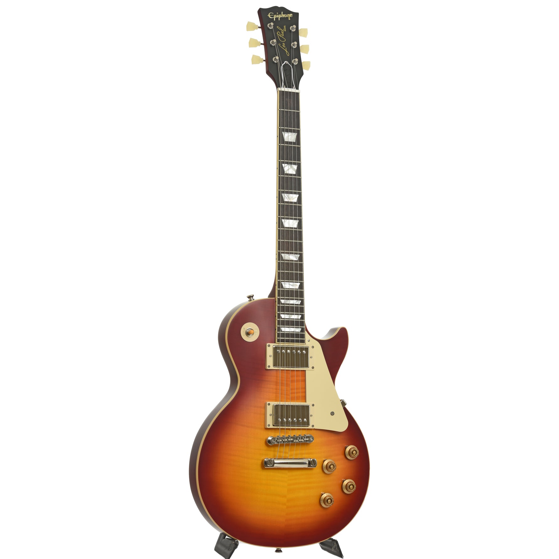 Full front and side of Epiphone IGC 1959 Les Paul Standard Reissue Electric Guitar 