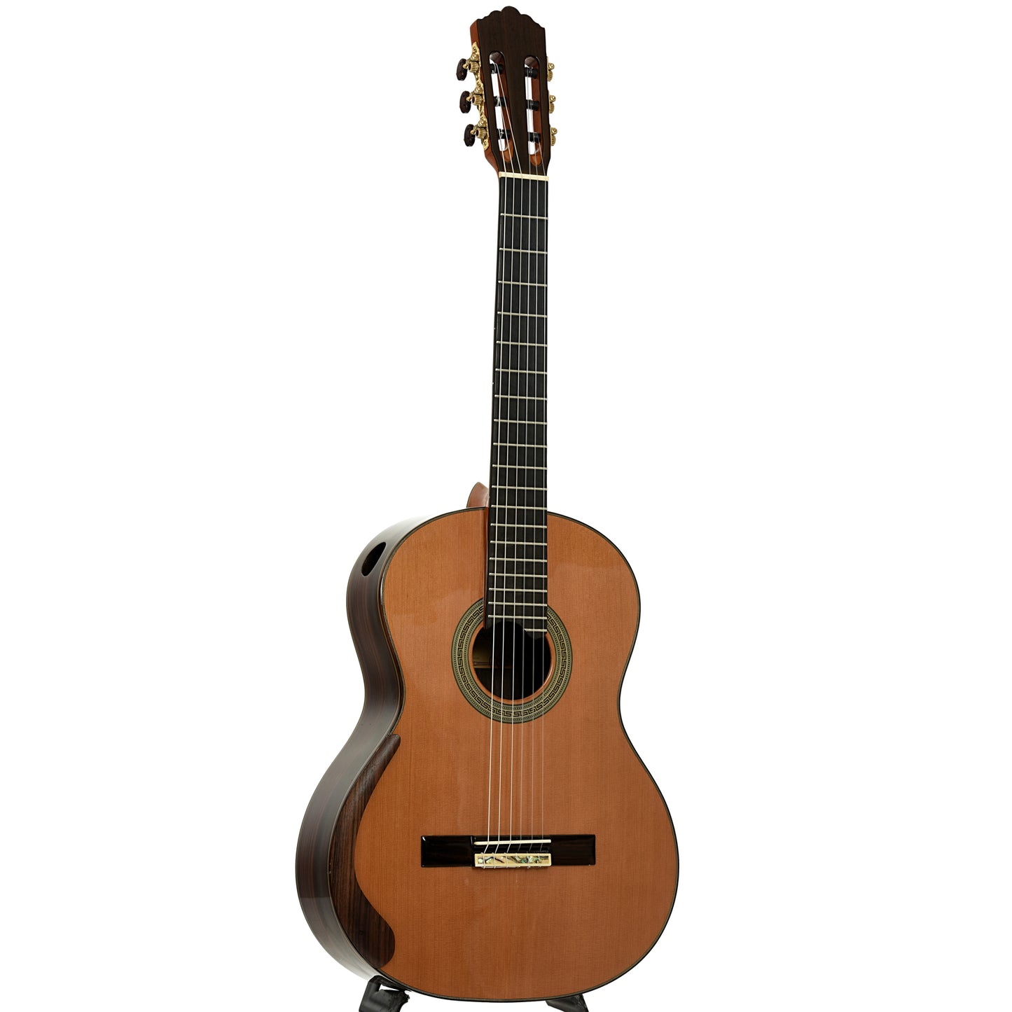 Full front and side of De Cascia Sylvia Model Classical Guitar