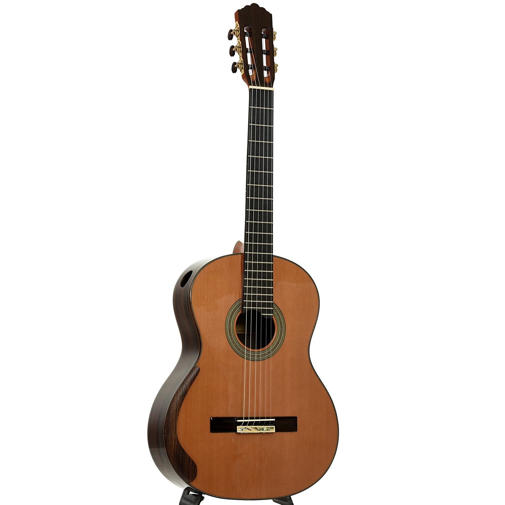 Full front and side of De Cascia Sylvia Model Classical Guitar