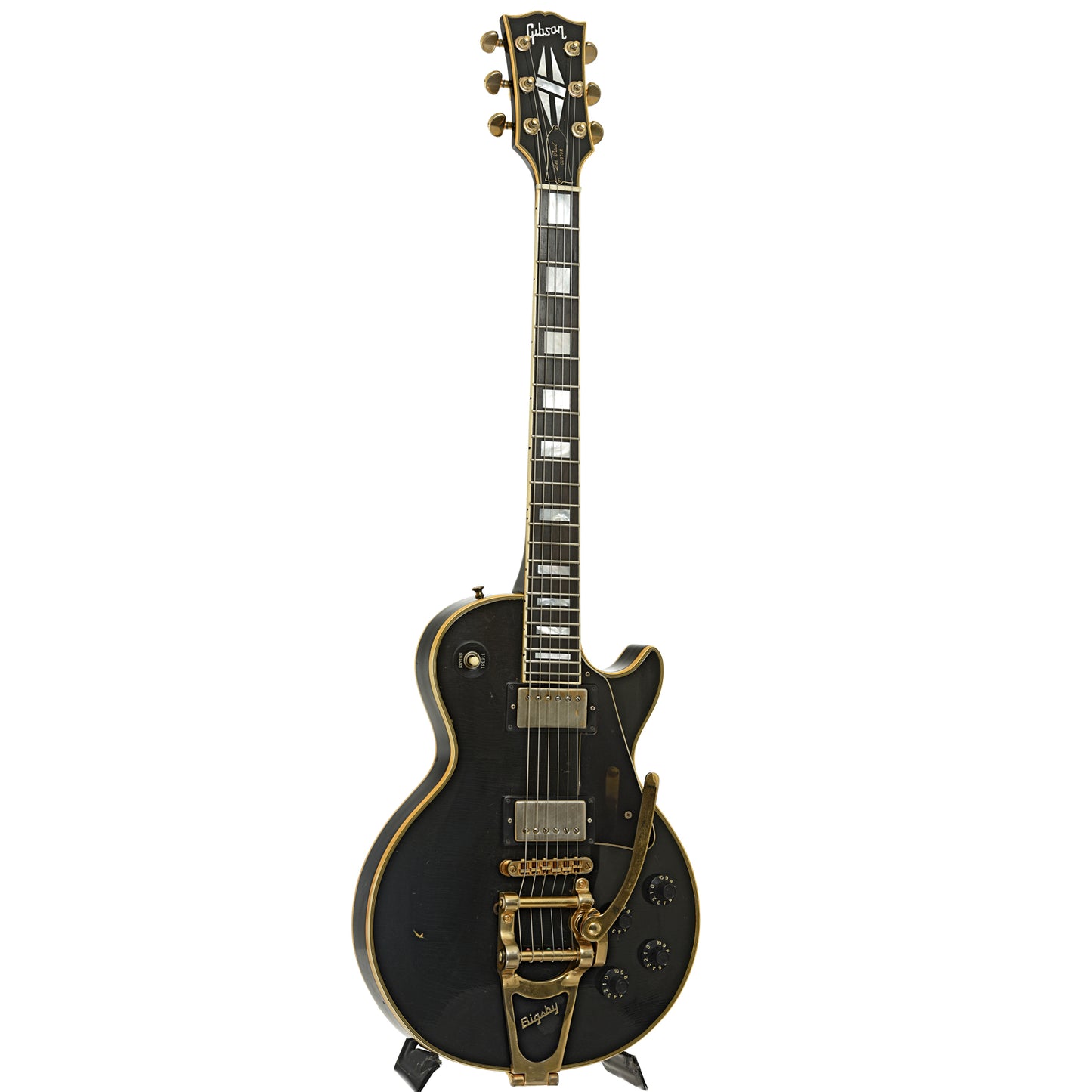 Full front and side of Gibson Les Paul Custom Electric Guitar