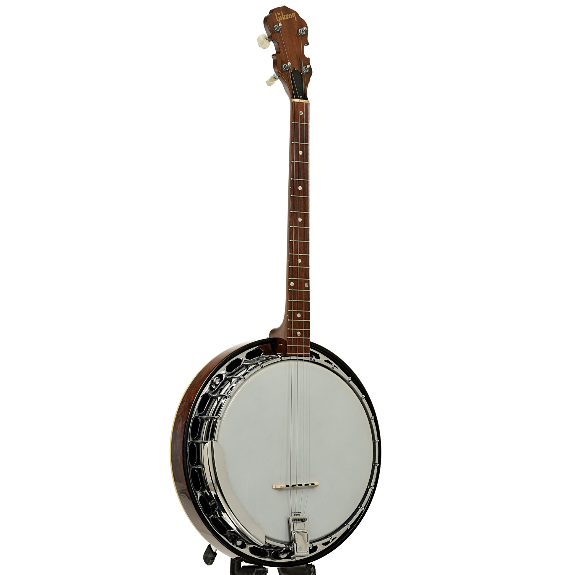 Full front and side of Gibson TB-100 Tenor Banjo 