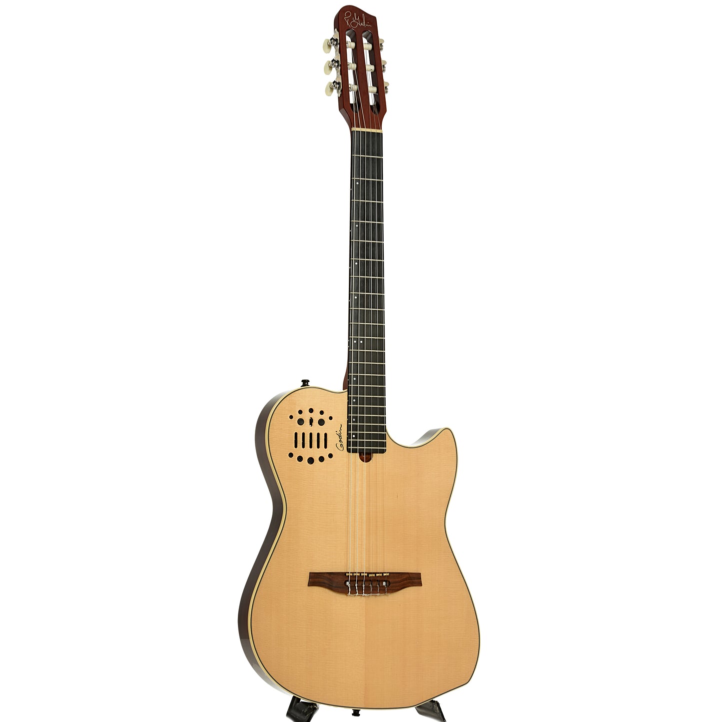 Full fornt and side of Godin Multiac Nylon SA Acoustic-Electric Guitar