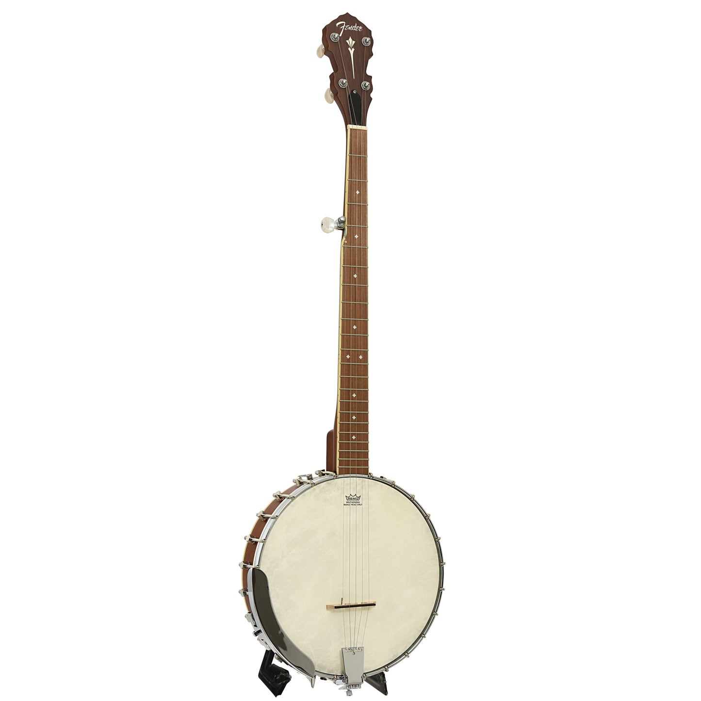 Full front and side of Fender  Paramount PB-180E Open Back Banjo 