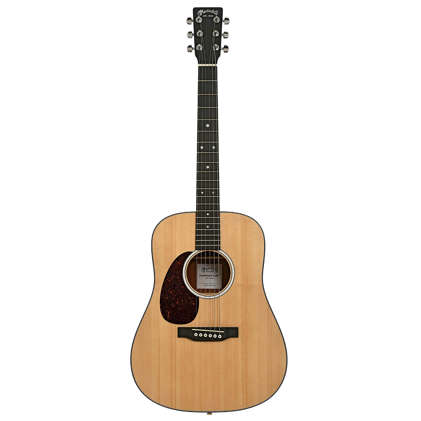 Full front of Martin DJR10EL Lefthanded Dreadnought Junior with Pickup 
