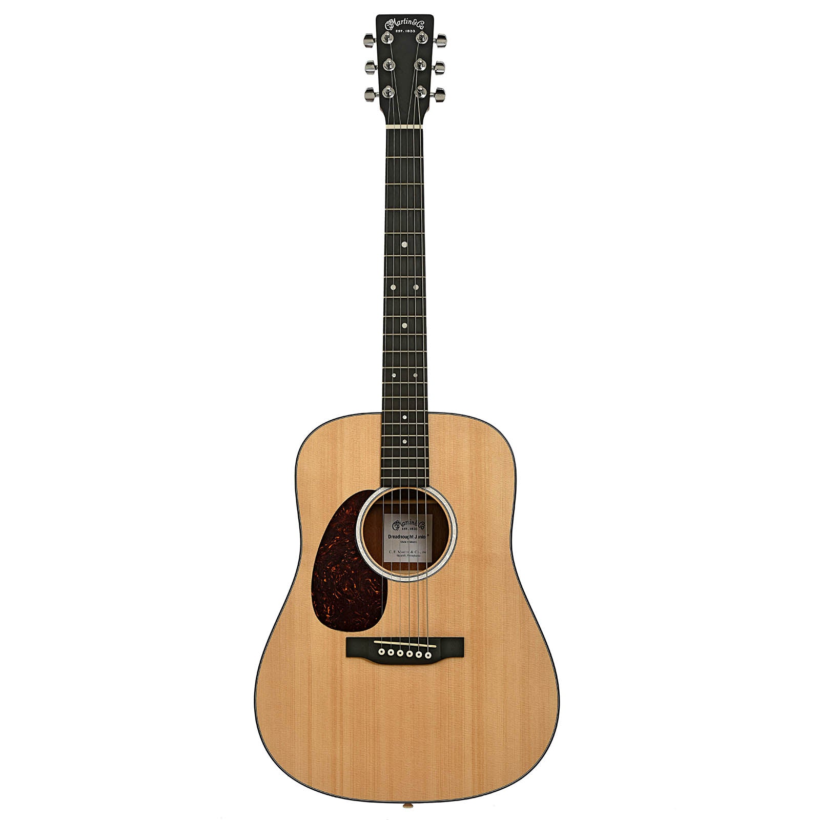 Full front of Martin DJR10EL Lefthanded Dreadnought Junior with Pickup 