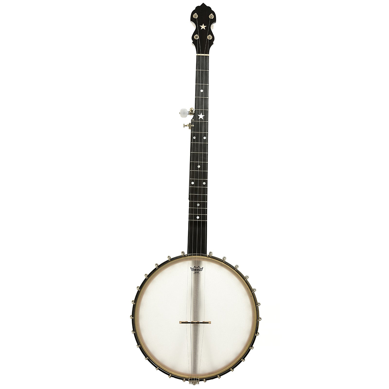 Full front of Bart Reiter Round Peak Open Back Banjo