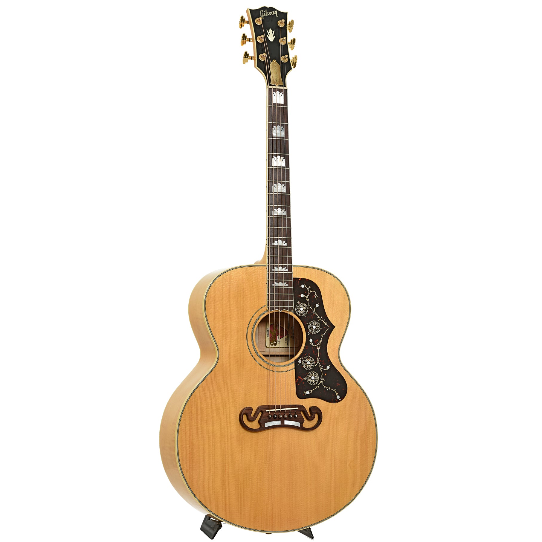 Full front and side of Gibson J-200 Commemorative Limited Edition Acoustic Guitar