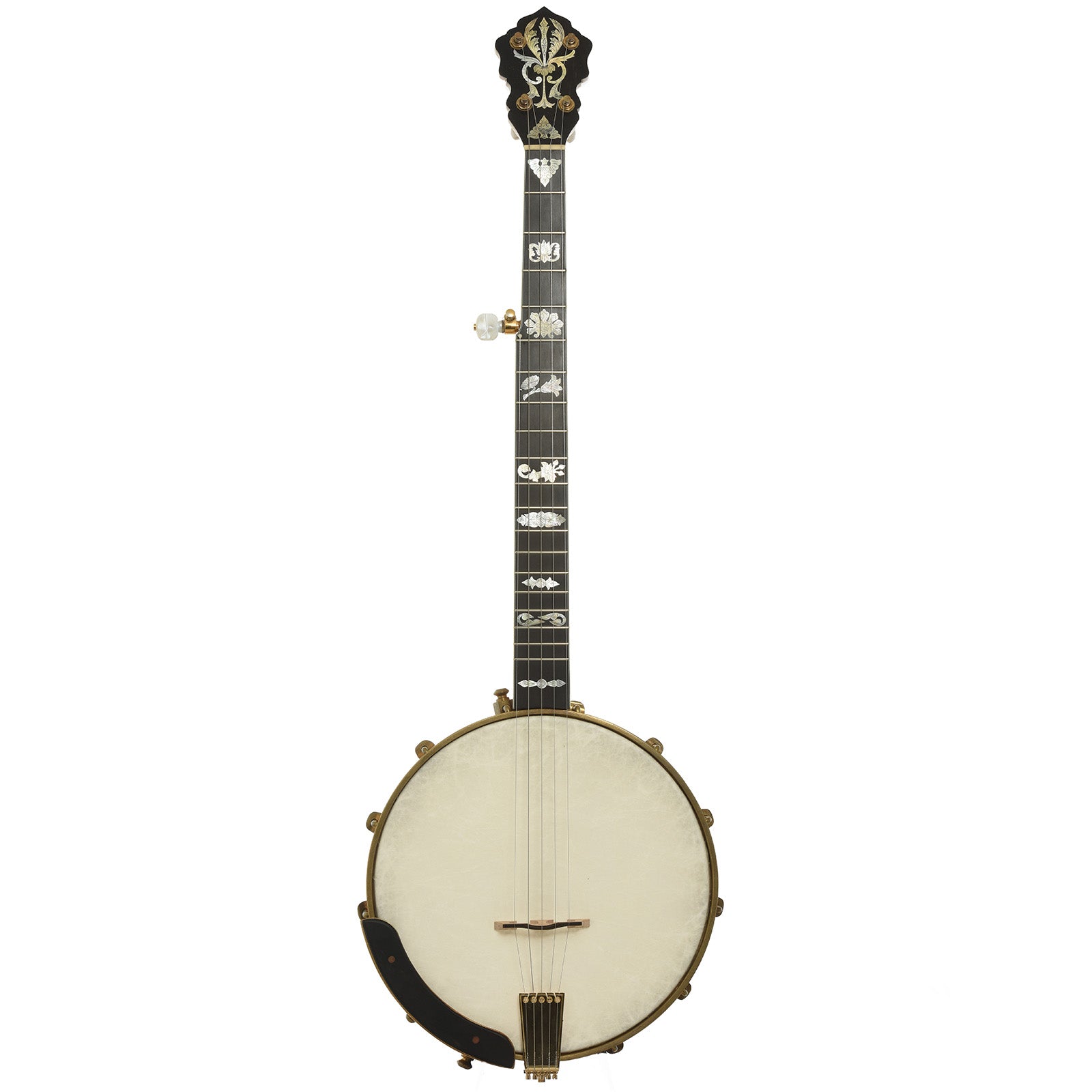Full front of Cloverlick Custom Piney Woods Openback Banjo 