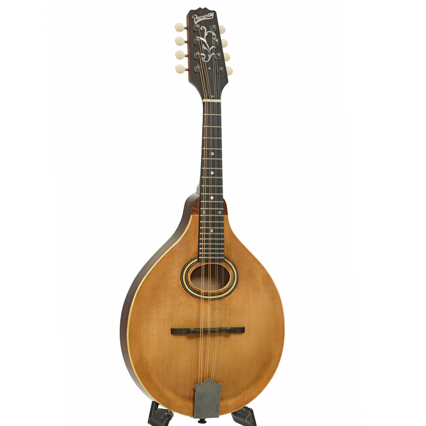 Full front and side of Pomeroy PA-2 A-Style Mandolin 