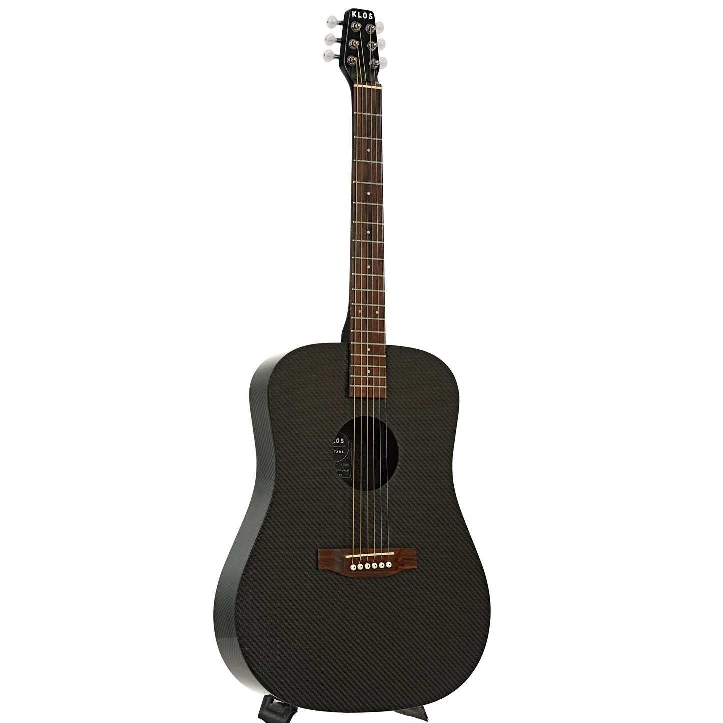 Full front and side of Klos Hybrid Dreadnought Acoustic Guitar