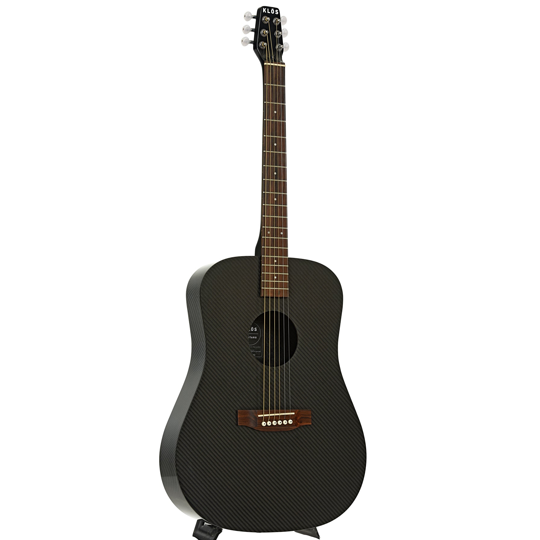 Full front and side of Klos Hybrid Dreadnought Acoustic Guitar