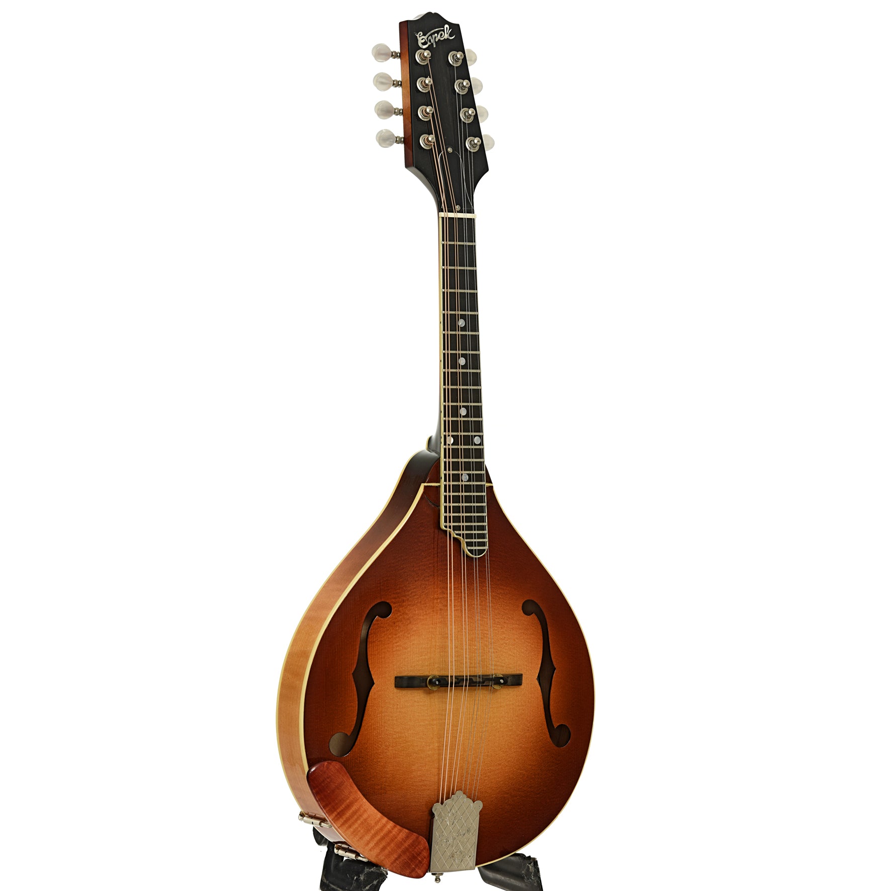 Full front and side of Capek A5 Standard Mandolin 