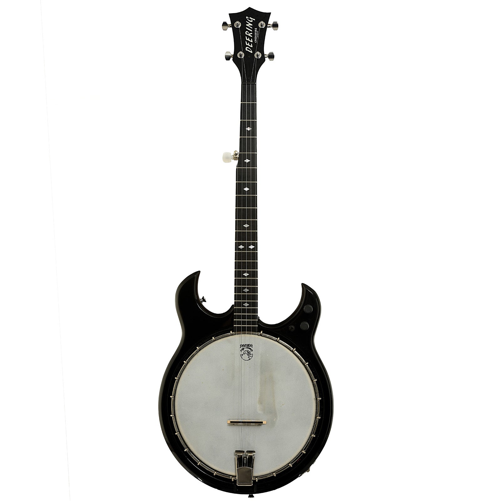 Full front of Deering Crossfire Electric Banjo 
