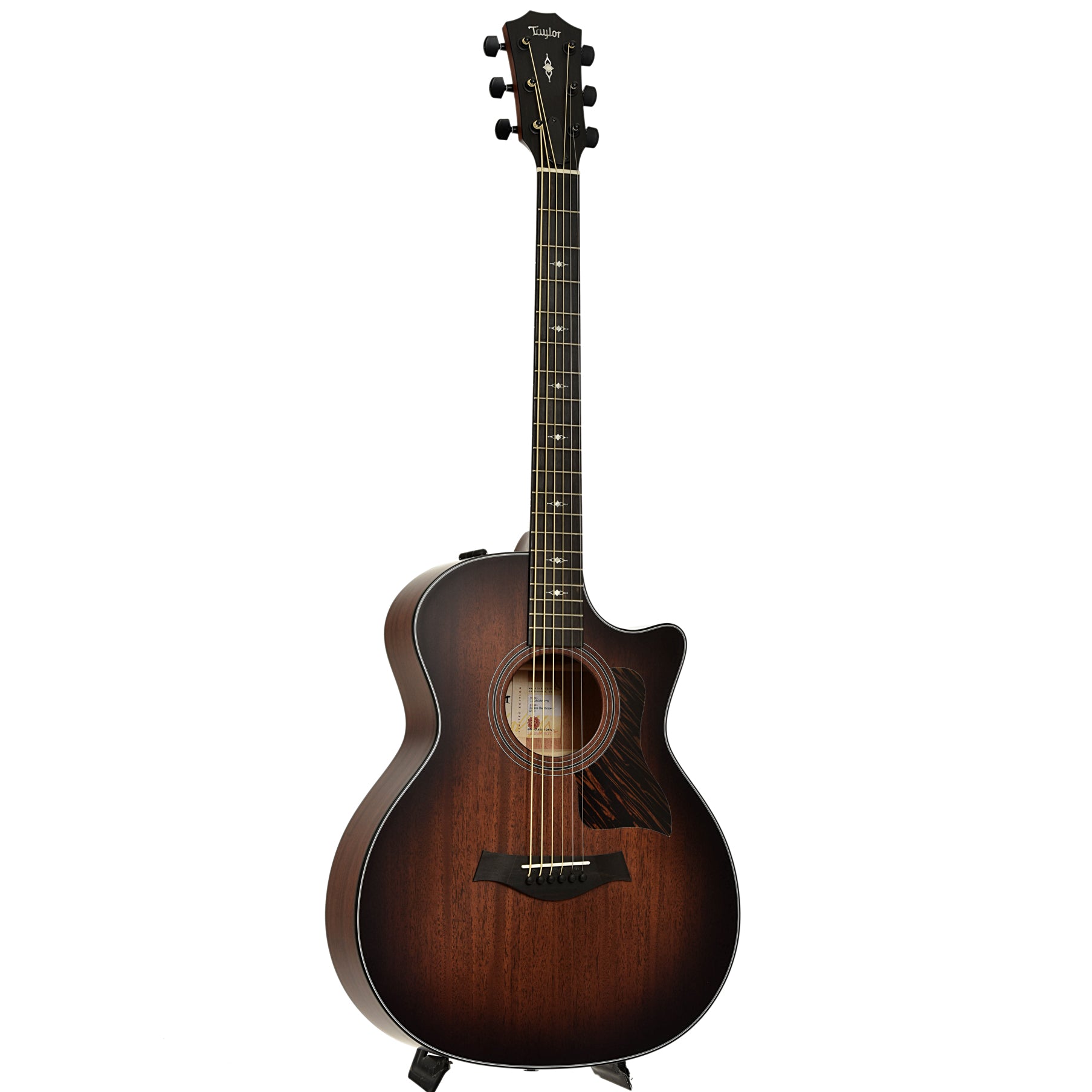 Full front and side of Taylor 324ce Baritone-6 LTD Acoustic Guitar