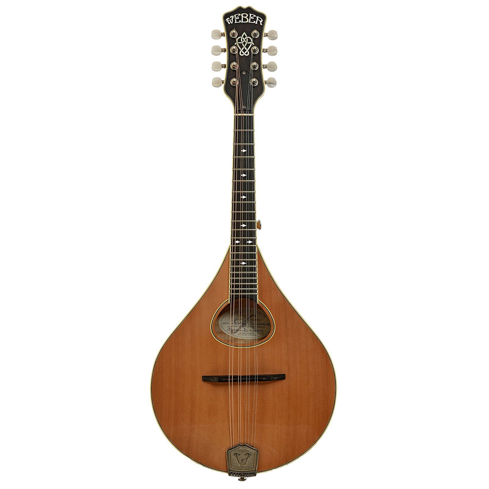 Full front of Weber Bridger A-Style Mandolin 