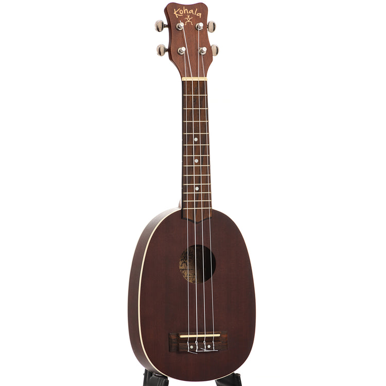 Full front and side of AK-SP Pineapple Soprano Ukulele