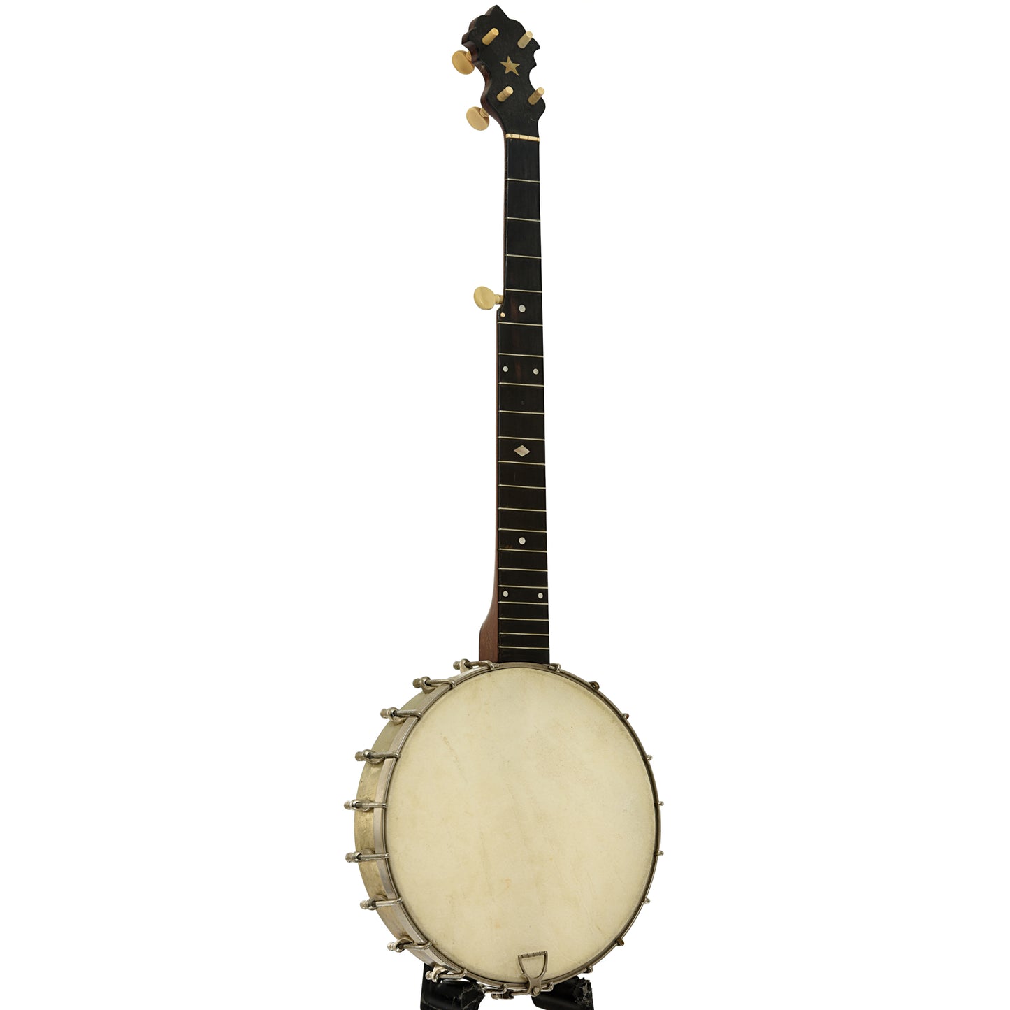 Full front and side of S.S. Stewart American Princess  No. 1 Openback Banjo
