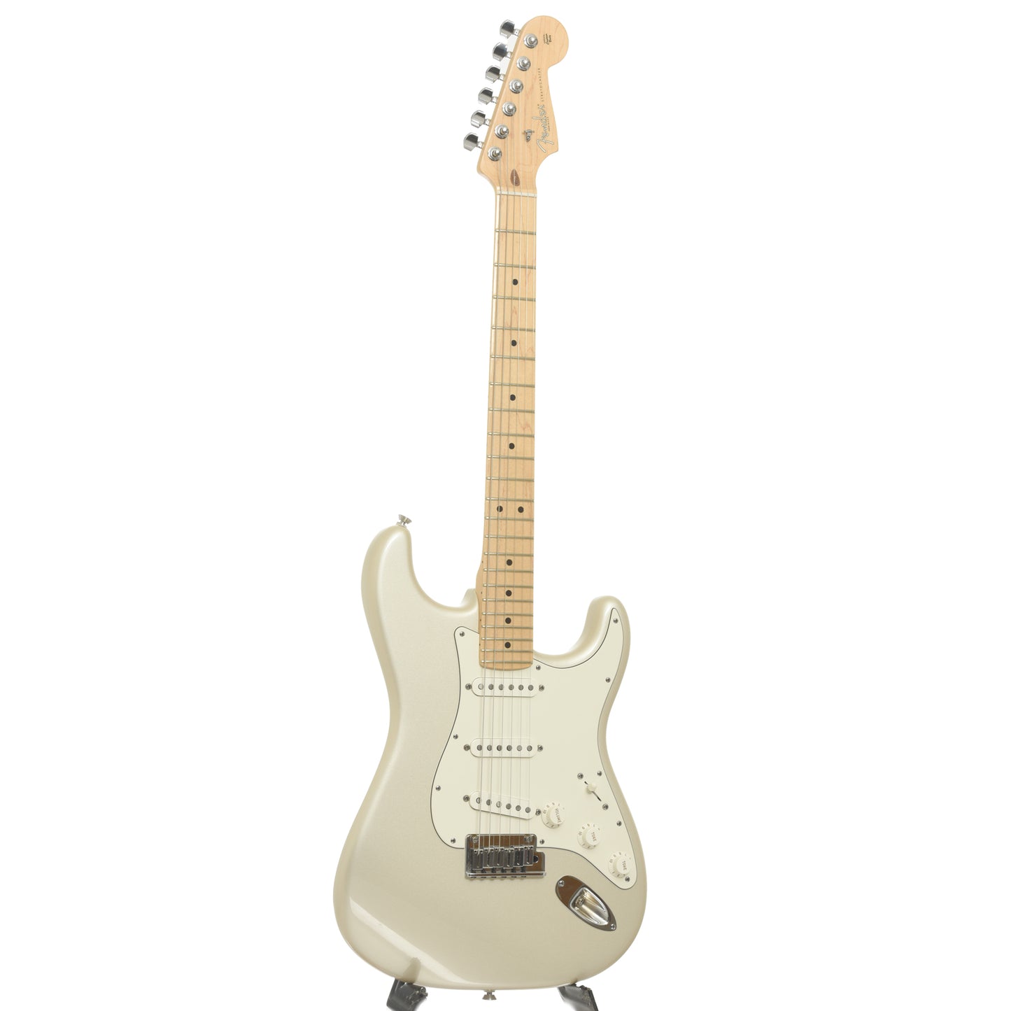 Full front and side of Fender New American Standard Stratocaster Electric Guitar