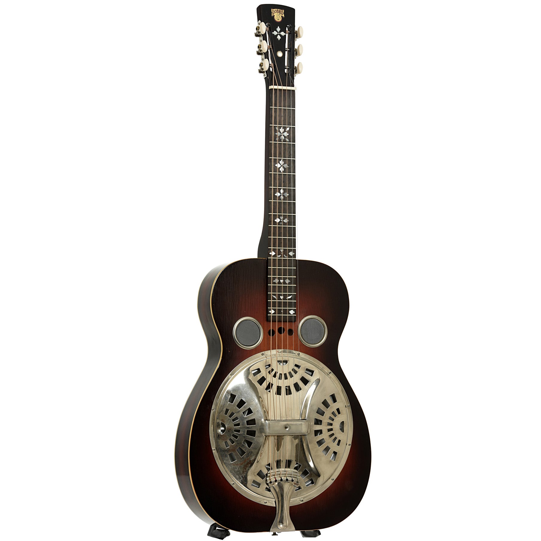 Full front and side of Dobro 60DS Squareneck Resonator Guitar (1970)