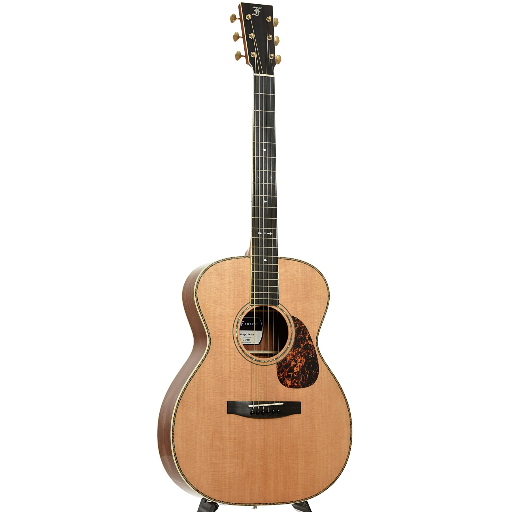 Full front and side of Furch Limited Edition Vintage 2OM-SX a Acoustic Guitar