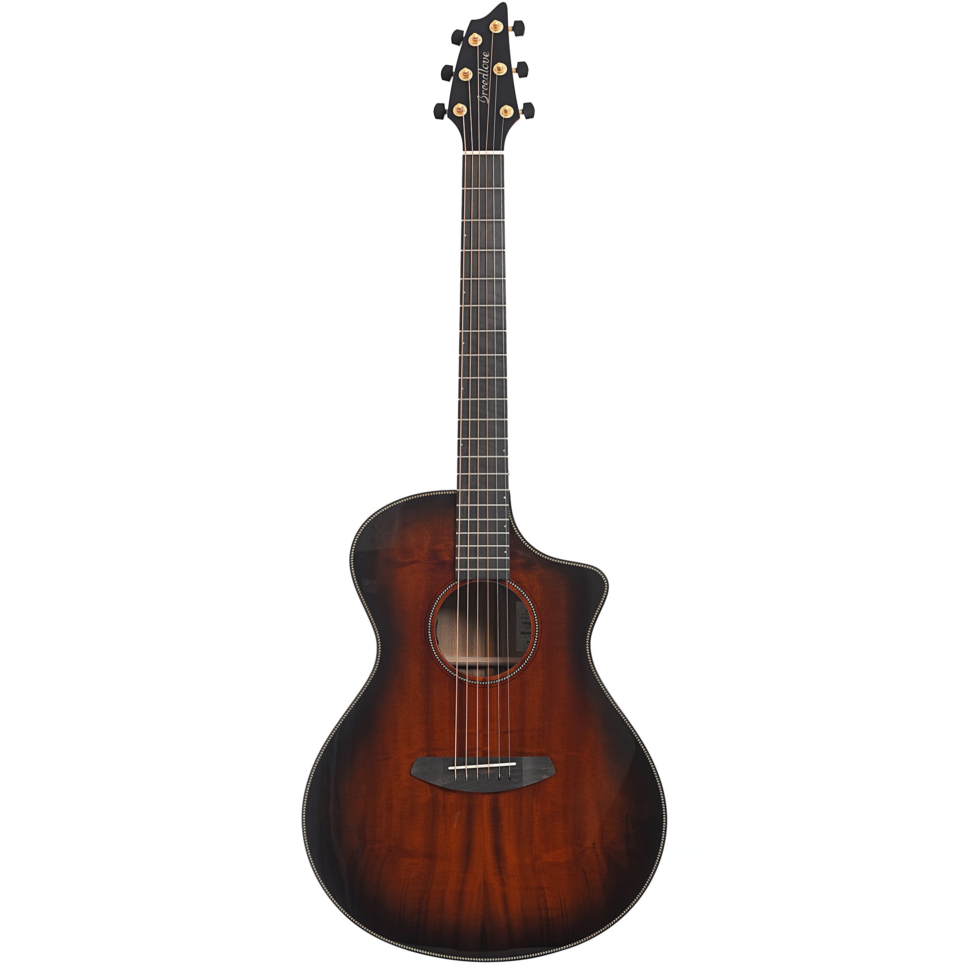 Full front of Breedlove Oregon Series Concert Bourbon CE Myrtlewood
