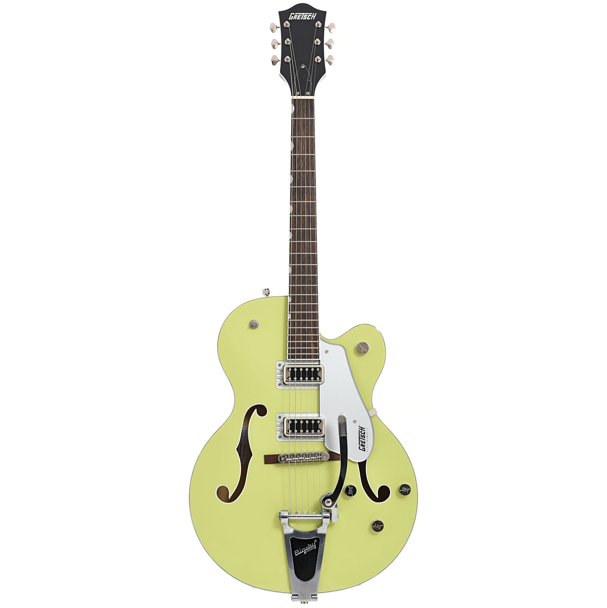 Full front of Gretsch G5420T Electromatic Classic Single-Cut with Bigsby, Two-Tone Anniversary Green