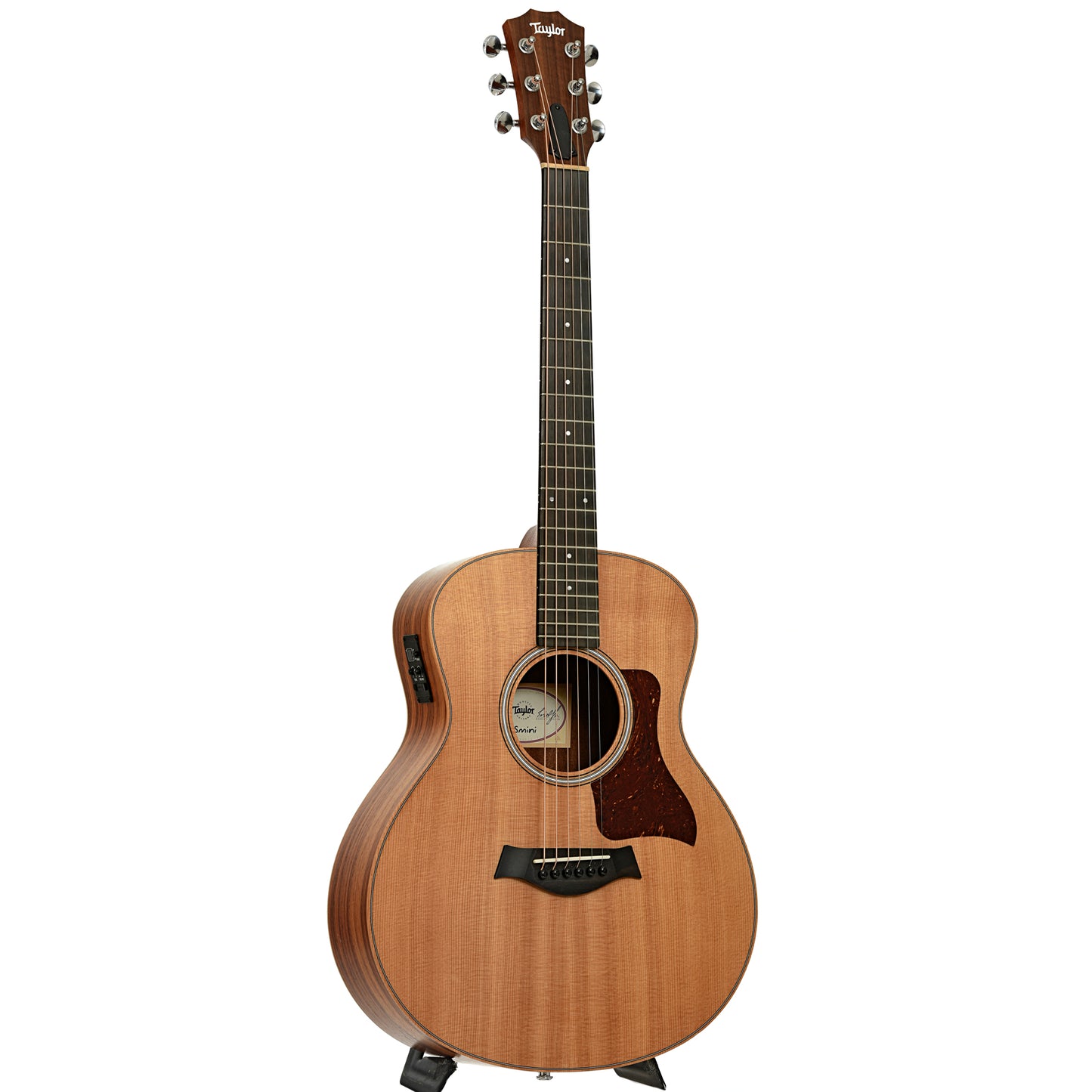 Full Front and side of Taylor GS Mini-E Rosewood Acoustic Guitar 