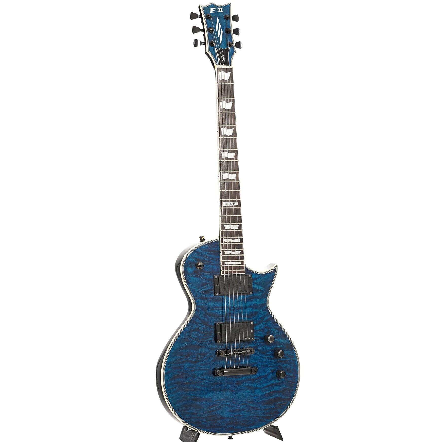 Full front and side of ESP E-II Eclipse Electric Guitar