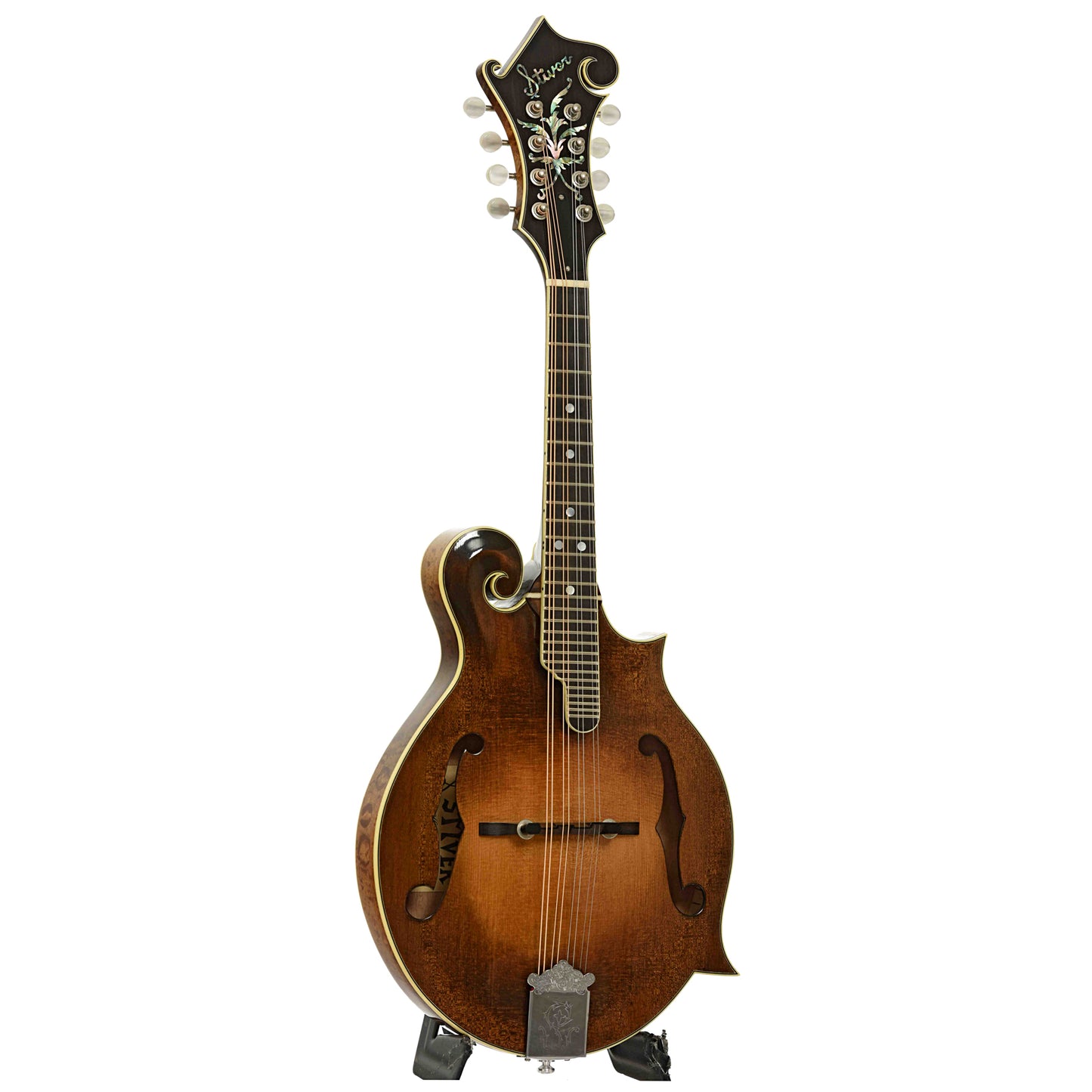 Full front and side of Stiver Model F Mandolin 