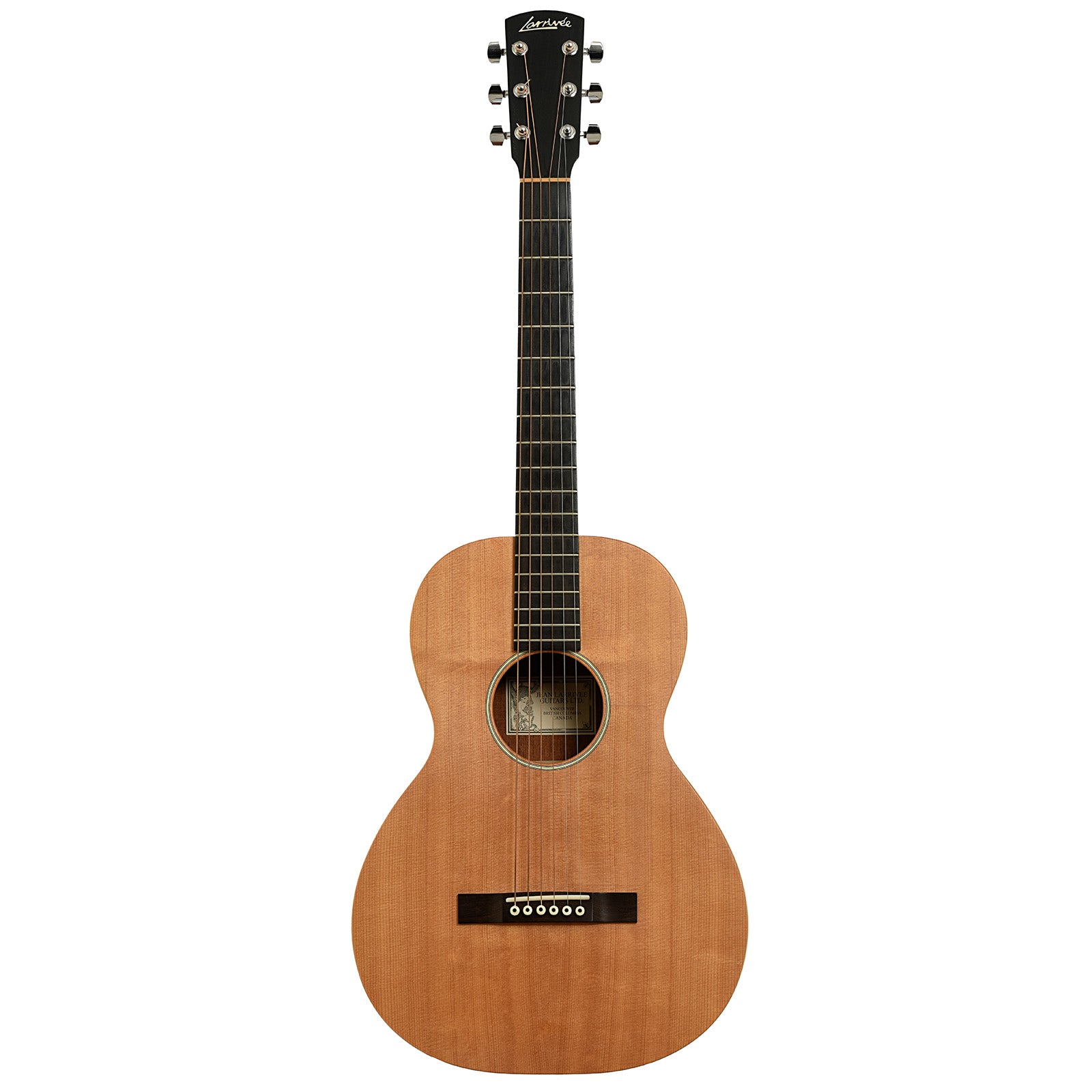 Full front of Larrivee Parlor O-01  Mahogany Acoustic Guitar 