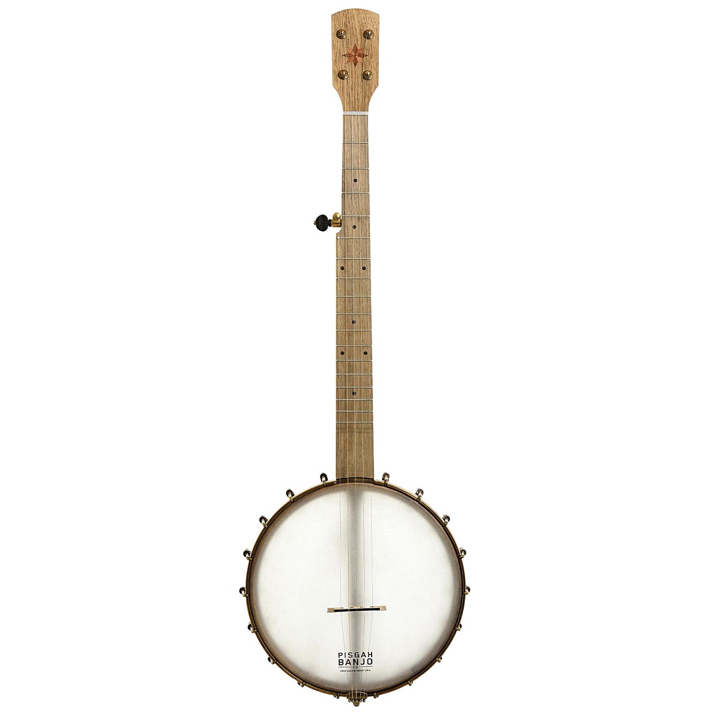 Full front of Pisgah Possum 11" Openback Banjo & Gigbag, Walnut, Short Scale