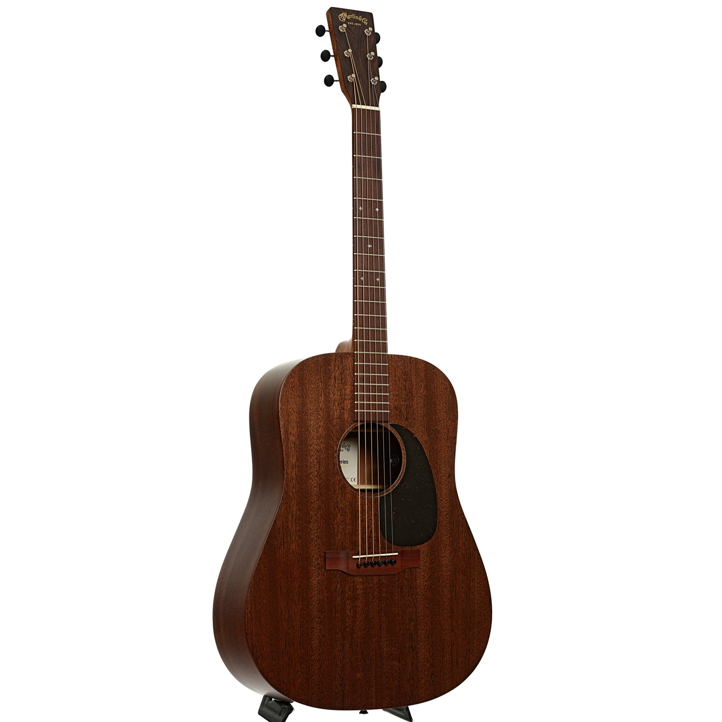Full front and side of Martin D-10e Retro Sapele Dreadnought Acoustic Guitar 