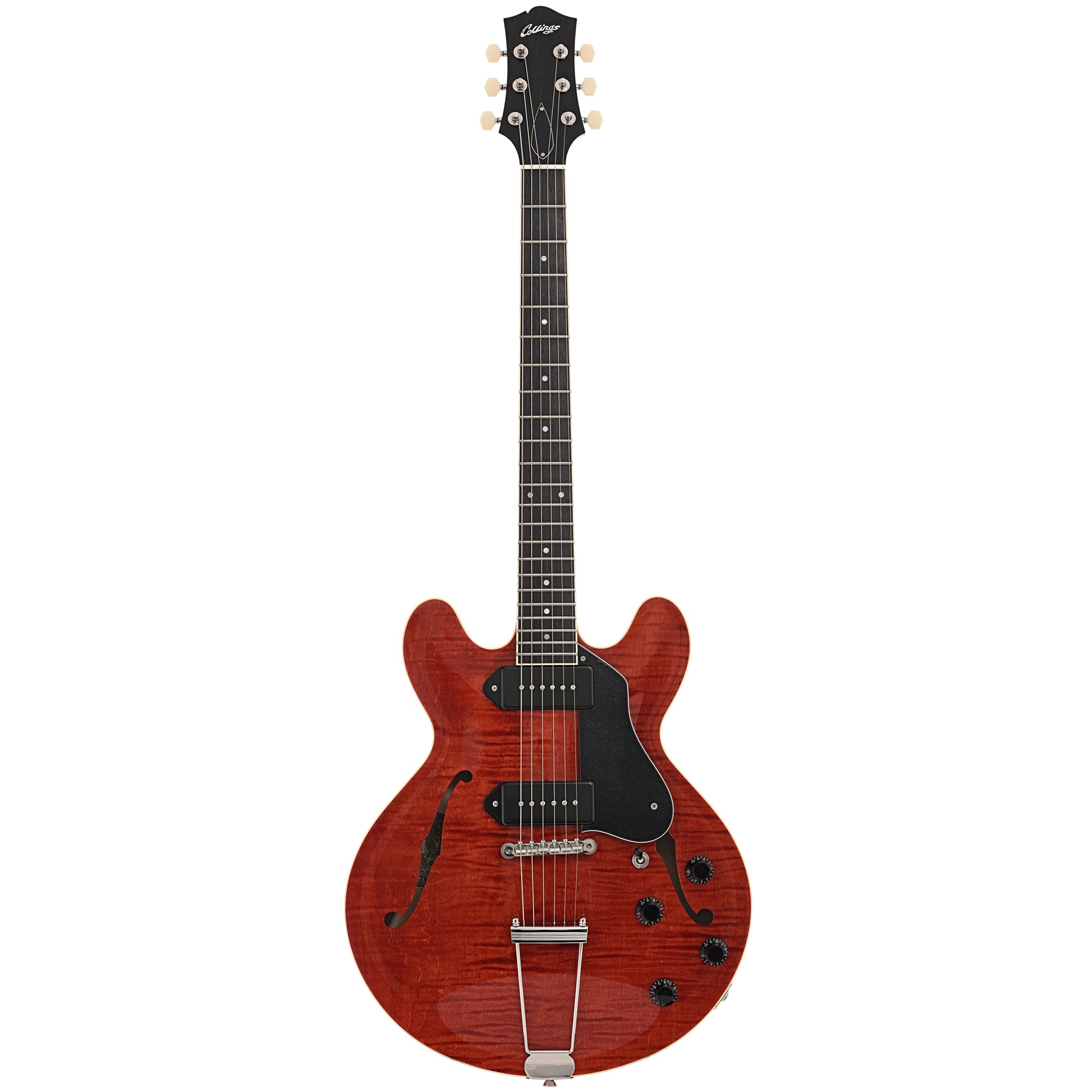Full front of Collings I-30 LC Full Hollow Electric Guitar Faded Cherry