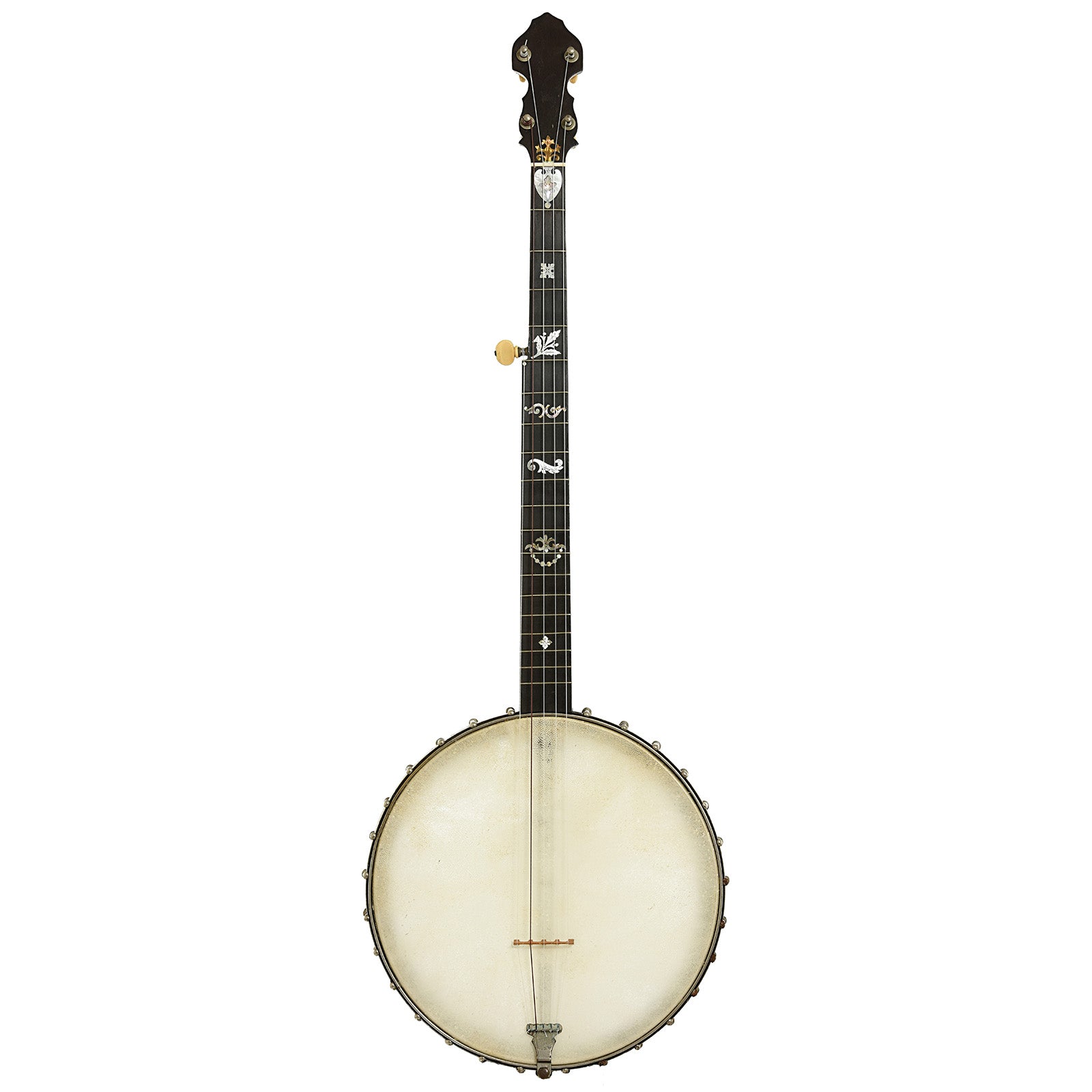 Full front of J.E. Quinlan Open Back Banjo 
