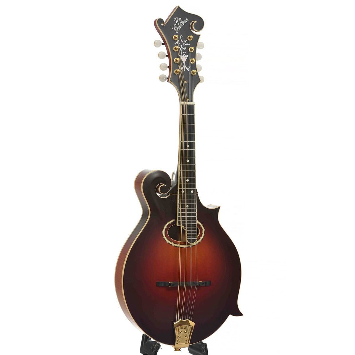 Full Front & Side of Gold Tone Mastertone GM-80 F-Style Mandolin