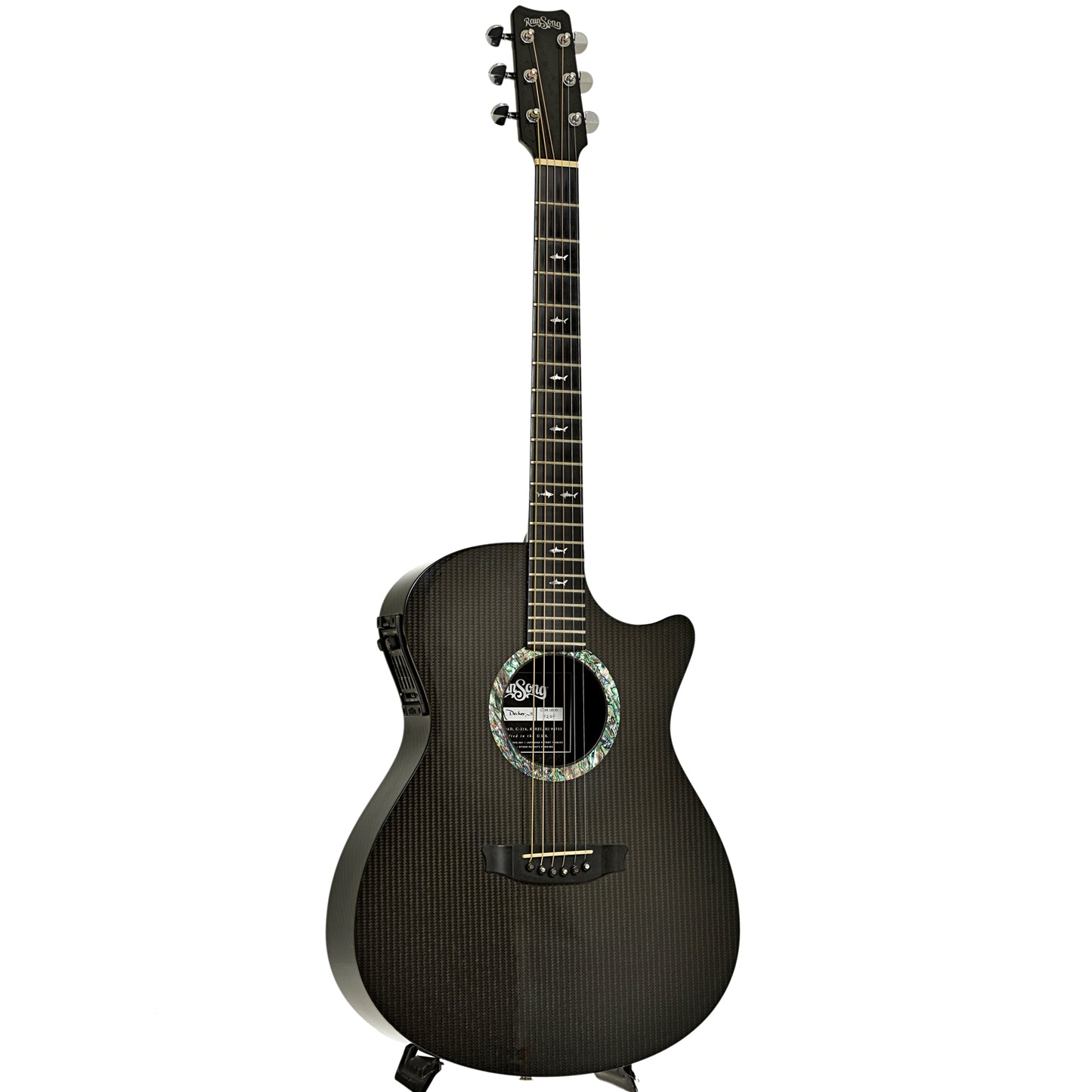 Full front and side of Rainsong OM-1000 Acoustic-Electric Guitar
