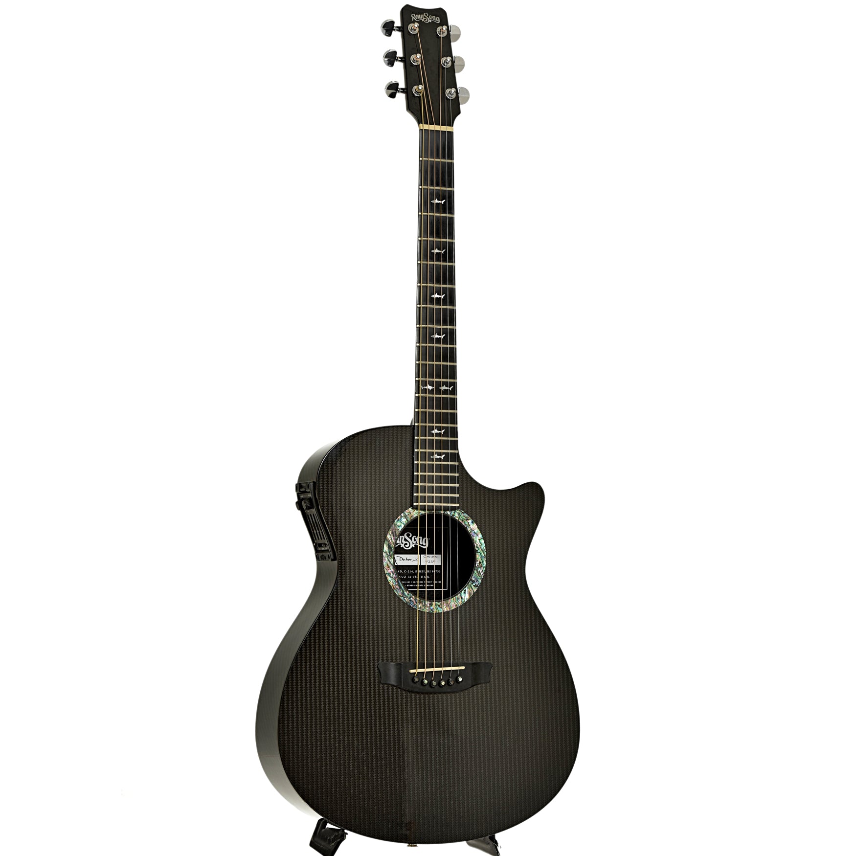 Full front and side of Rainsong OM-1000 Acoustic-Electric Guitar