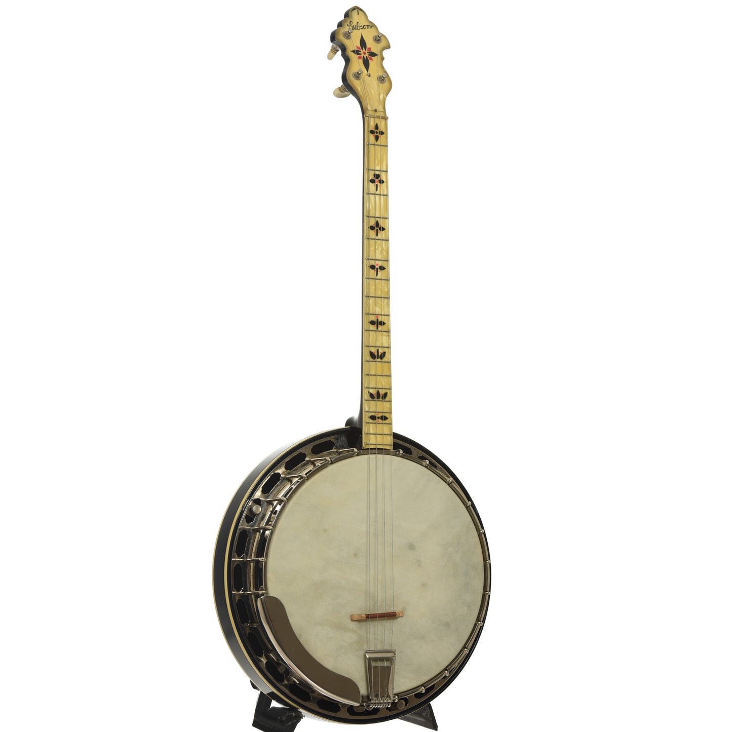Full front and side of Gibson TB-11 Tenor Banjo   