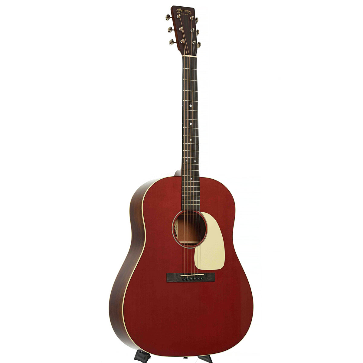 Full Front & Side of Martin DSS-16E Acoustic Guitar & Gigbag, Cherry Cola