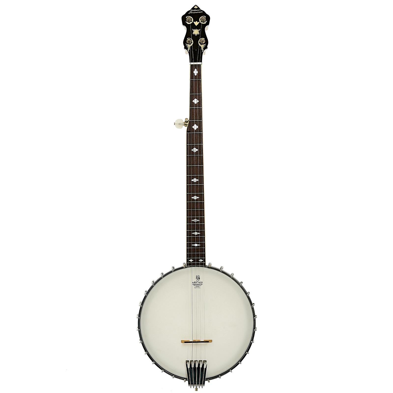 Full front of Alvarez Silver Princess Open Back Banjo 